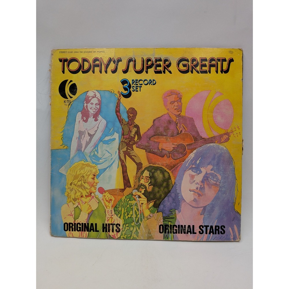Today's Super Greats K-Tel 3 Record Set Vinyl LP Original Hits TC-211 1973